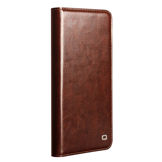 Qialino leather case with flap Wallet for Samsung Galaxy S26 Ultra, brown