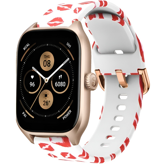 Silicone Strap for Samsung Galaxy Watch Active 20mm, Red Lips