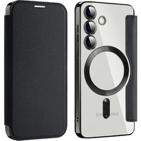 Flip case for Samsung Galaxy S24, RFID Wallet MagSafe CamShield, black