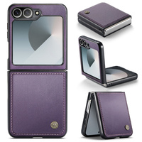 Case for Samsung Galaxy Z Flip7 FE / Z Flip6, CASEME Litchi Leather, purple
