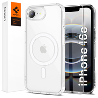 Spigen MagSafe Case for Iphone 16E, Ultra Hybrid, transparent / white + 9H Tempered Glass
