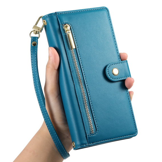 Flip case for Oppo Reno 13F 5G, Wallet Zipper Pocket, blue