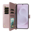 Crossbody Leather Wallet flip case for Samsung Galaxy S25 Edge, pink