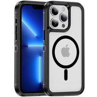 Case with frame for iPhone 13 Pro, for MagSafe, transparent / black