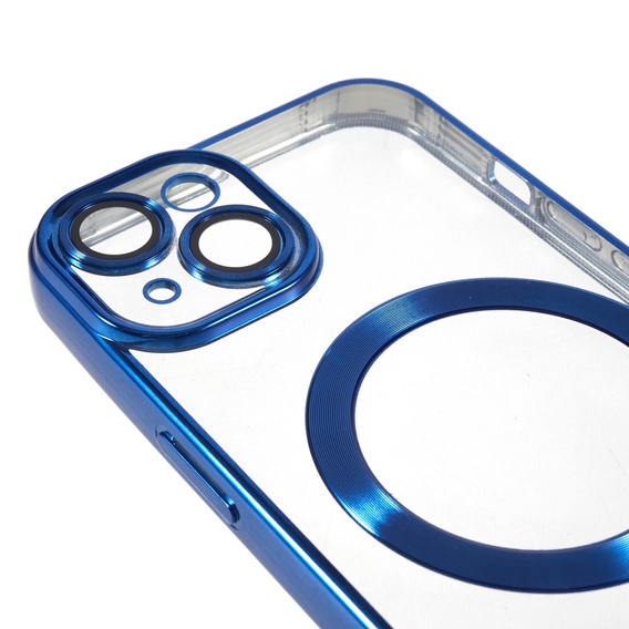 Case for iPhone 14, Electro MagSafe, blue + Screen Glass