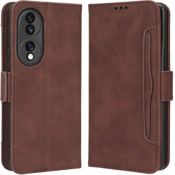 Flip case for Honor 70 5G, Card Slot, brown