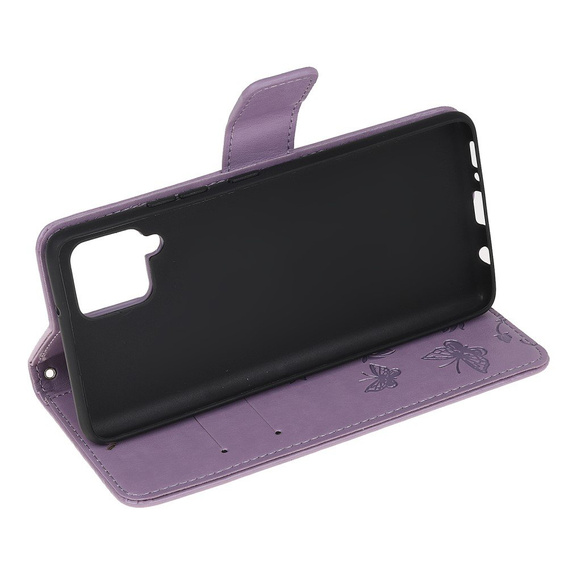 Flip case for Samsung Galaxy A22 LTE, Butterfly, light purple 