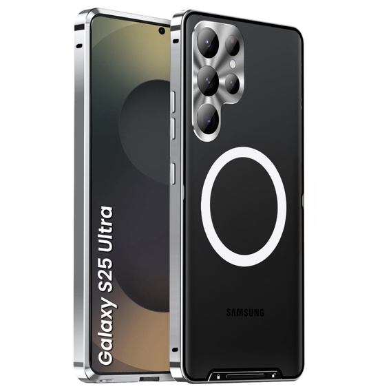 Camera Protection Case for Samsung Galaxy S25 Ultra, CamShield MagSafe, silver