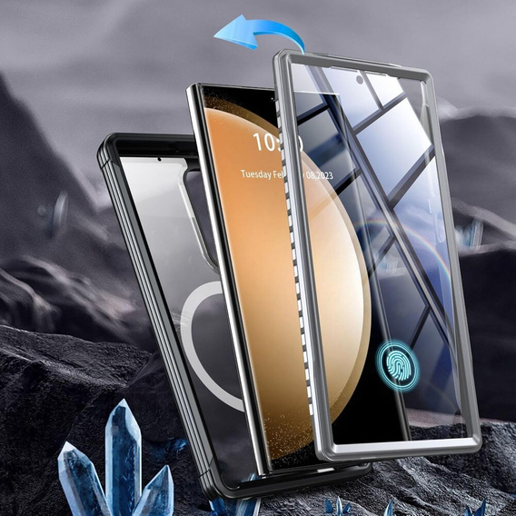 Case for Samsung Galaxy S24 Ultra, Shockproof, with screen film, for MagSafe, black