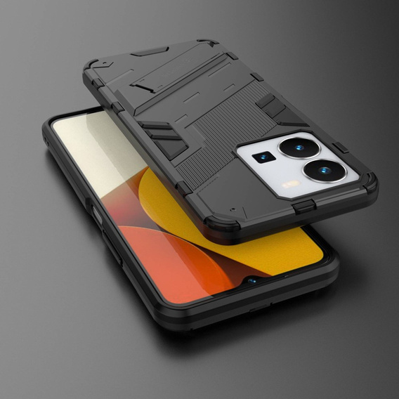 Case for Vivo Y35 4G, Military kickstand, black