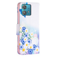 Flip case for Motorola Edge 40 Neo, Wallet, butterfly & flowers, white