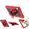Armoured case for Xiaomi Redmi Pad 2, with stand and shoulder strap – red and black
