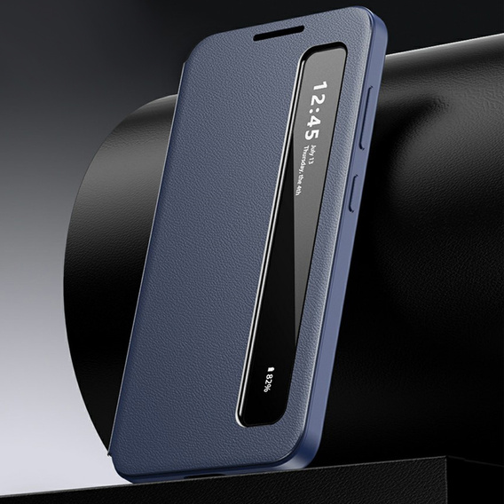 Smart View Window Leather Case for Samsung Galaxy S26, blue