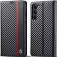 Flap case for Samsung Galaxy S24, Carbon LC.IMEEKE, black