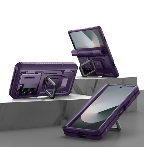 Armored case for Samsung Galaxy Z Fold 6 5G, Dexnor Full Body S-Pen Slot, purple