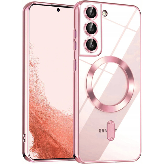Case for Samsung Galaxy S22, Electro MagSafe, pink rose gold + Screen Glass
