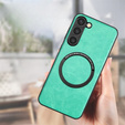 Case for Samsung Galaxy S23+ Plus, Leather Hybrid MagSafe, green