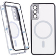 Magnetic Dual Glass MagSafe case for Samsung Galaxy S22 Plus, silver