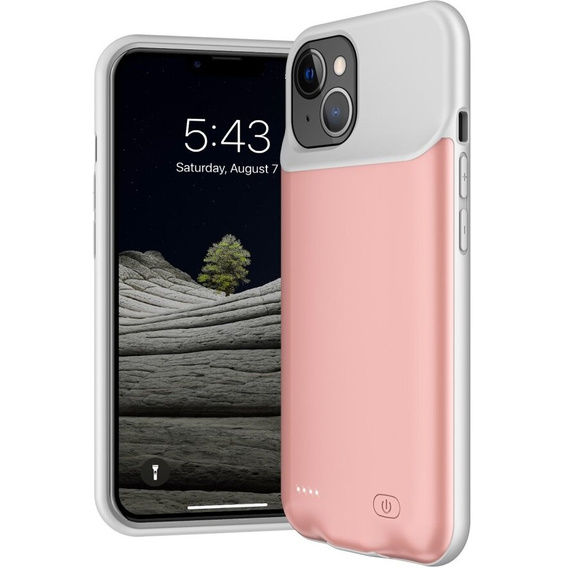 Case with 6500mAh Battery for iPhone 13, pink