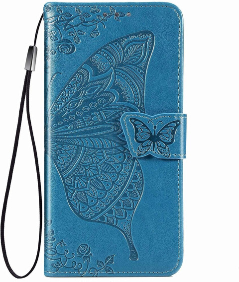 Flip case for Infinix Hot 50i 4G, Butterfly, blue