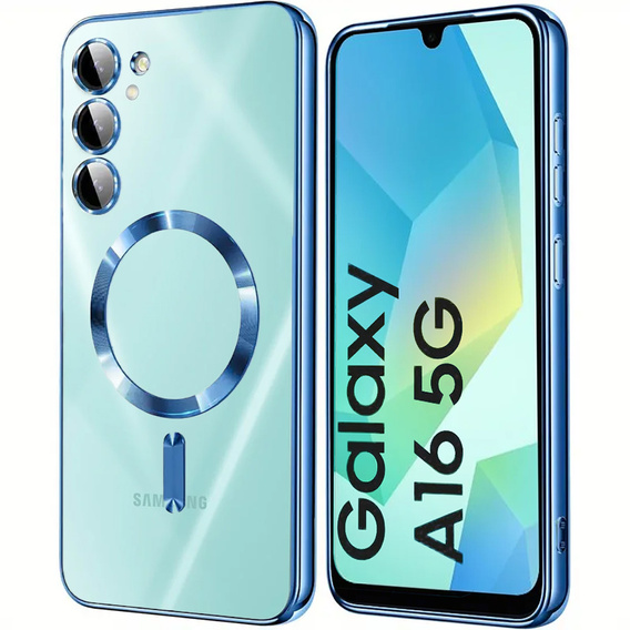 Case for Samsung Galaxy A16, Electro MagSafe, blue + Screen Glass