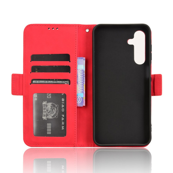 Flip case for Samsung Galaxy A16, Card Slot, red