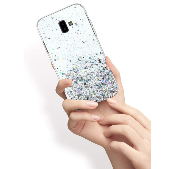 Case for Samsung Galaxy J6 Plus, Glittery, transparent