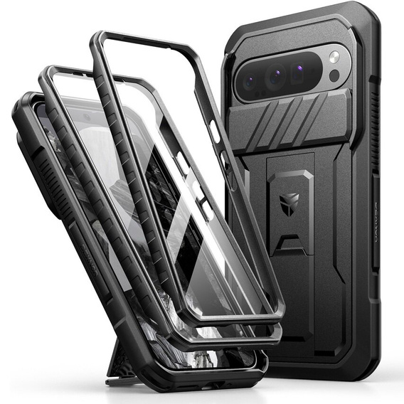 Armored case for Google Pixel 9 Pro XL, Dexnor Full Body (Two Frames), black