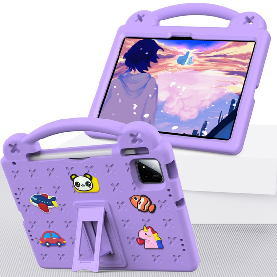 Children's case for Xiaomi Pad 7 / 7 Pro, Cute Patterns, with stand, purple