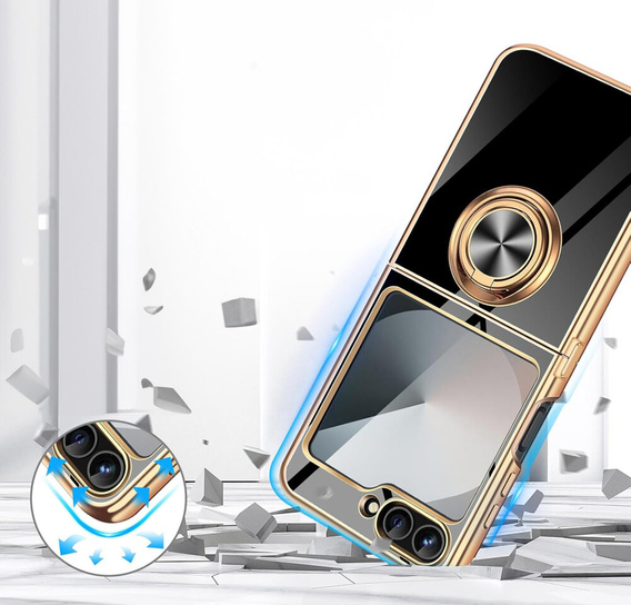 Case for Samsung Galaxy Z Flip7 FE / Z Flip6, Electro Ring, black
