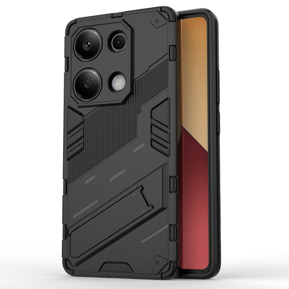 Case for Xiaomi Redmi Note 13 Pro 4G / Xiaomi Redmi Note 14S / Xiaomi Poco M6 Pro 4G, Military kickstand, black