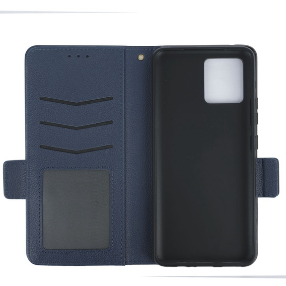 Flip case for Motorola Moto G72, Wallet Thin Magnet, dark blue