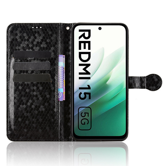 Flap case for Xiaomi Redmi 15 5G / 4G, Wallet Rhombus, black