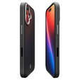 Spigen Enzo Aramid MagSafe case for iPhone 17, carbon black / silver