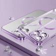 Case for iPhone 14 Pro Max, Electro MagSafe, purple + Screen Glass