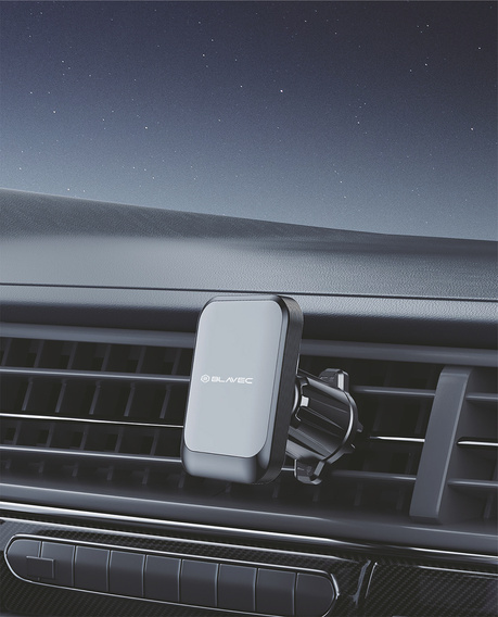 Magnetic car holder for the windscreen grille, for smartphones