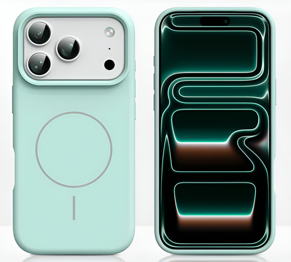 Silicone sleeve for iPhone 17 Pro, for MagSafe, anti-shock, green