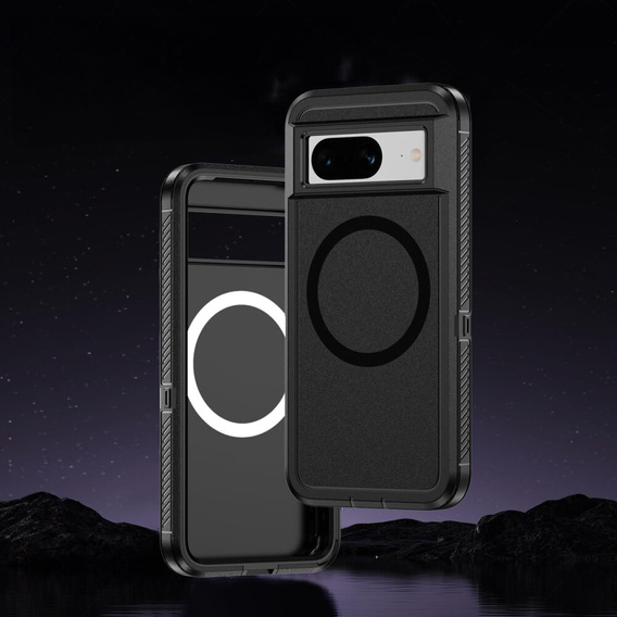 Case with frame for Google Pixel 8A, for MagSafe, black