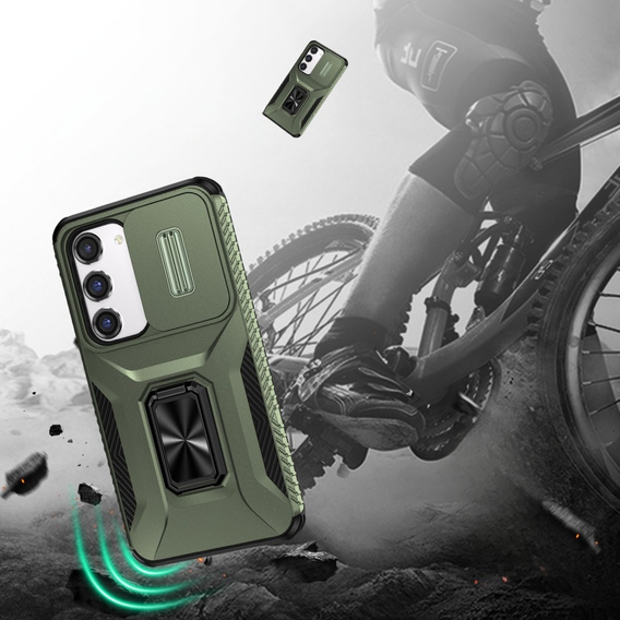 Case for Samsung Galaxy S23, Slide Lens Lid, Green