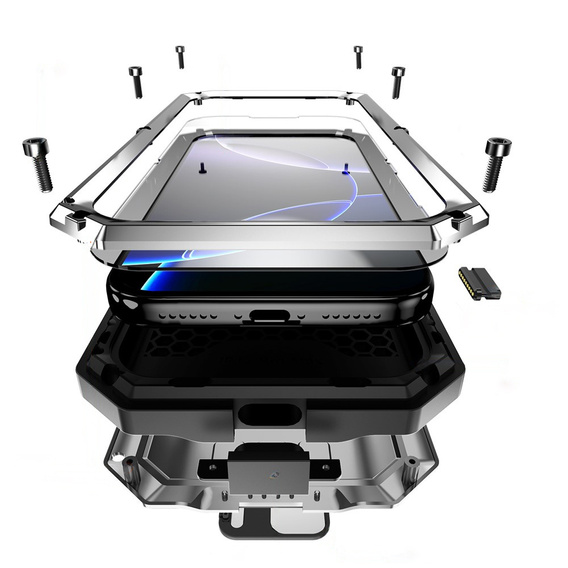 R-JUST armoured case with screen protector and stand for iPhone 17 Pro Max