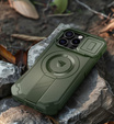 Armored case for iPhone 16 Pro, Dexnor CamProtect MagSafe, green (Two frames)