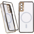 Magnetic Dual Glass MagSafe case for Samsung Galaxy S21, gold