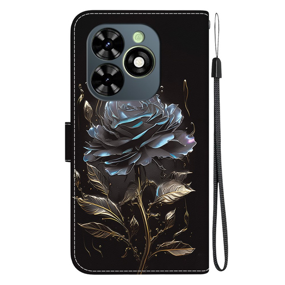Flip case for Infinix Hot 40i, Wallet, Rose black