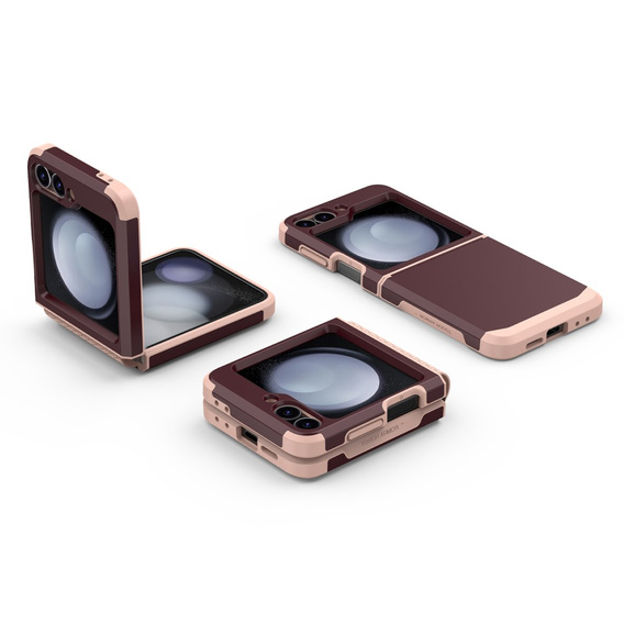 Armored Case for Samsung Galaxy Z Flip7 FE / Z Flip6, Armor Shockproof, maroon