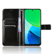 Flip case for Vivo Y19s, Crazy Horse Wallet, black