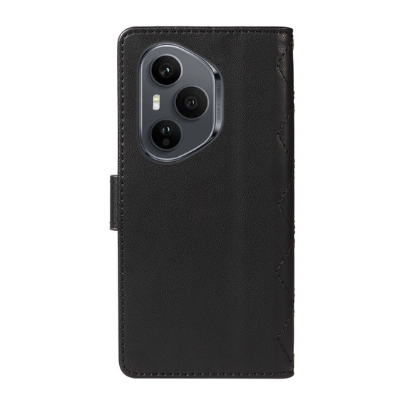 Crossbody Leather Wallet flip case for Honor 400 Pro 5G, black