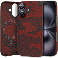 Case for iPhone 16 Plus, Aramid Fiber MagSafe, red