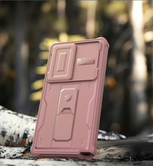 Armored case for Samsung Galaxy S25 Ultra, Dexnor Full Body (Two Frames), pink