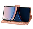 Flip case for Xiaomi Poco F7 Pro, Butterfly, pink rose gold