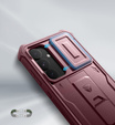 Armored case for Samsung Galaxy S25+ Plus, Dexnor Full Body (Two Frames), red